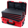 Pelican 1535 Air Case, Red with Black Handles, Push-Button Latches & Trolley Custom Tool Kit (4 Foam Inserts with Mesh Lid Organizer) ColorCase 015350-0160-320-111-110