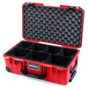 Pelican 1535 Air Case, Red with Black Handles, Push-Button Latches & Trolley TrekPak Divider System with Convolute Lid Foam ColorCase 015350-0020-320-111-110