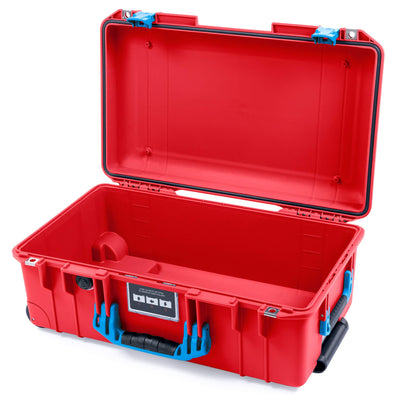 Pelican 1535 Air Case, Red with Blue Handles & Push-Button Latches None (Case Only) ColorCase 015350-0000-320-121