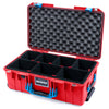 Pelican 1535 Air Case, Red with Blue Handles & Push-Button Latches TrekPak Divider System with Convolute Lid Foam ColorCase 015350-0020-320-121