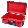 Pelican 1535 Air Case, Red with Blue Handles, Push-Button Latches & Trolley None (Case Only) ColorCase 015350-0000-320-121-120