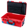 Pelican 1535 Air Case, Red with Blue Handles, Push-Button Latches & Trolley Computer Pouch Only ColorCase 015350-0200-320-121-120