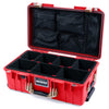 Pelican 1535 Air Case, Red with Desert Tan Handles & Latches TrekPak Divider System with Mesh Lid Organizer ColorCase 015350-0120-320-311