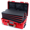 Pelican 1535 Air Case, Red with Desert Tan Handles, Latches & Trolley Custom Tool Kit (4 Foam Inserts with Mesh Lid Organizer) ColorCase 015350-0160-320-311-310