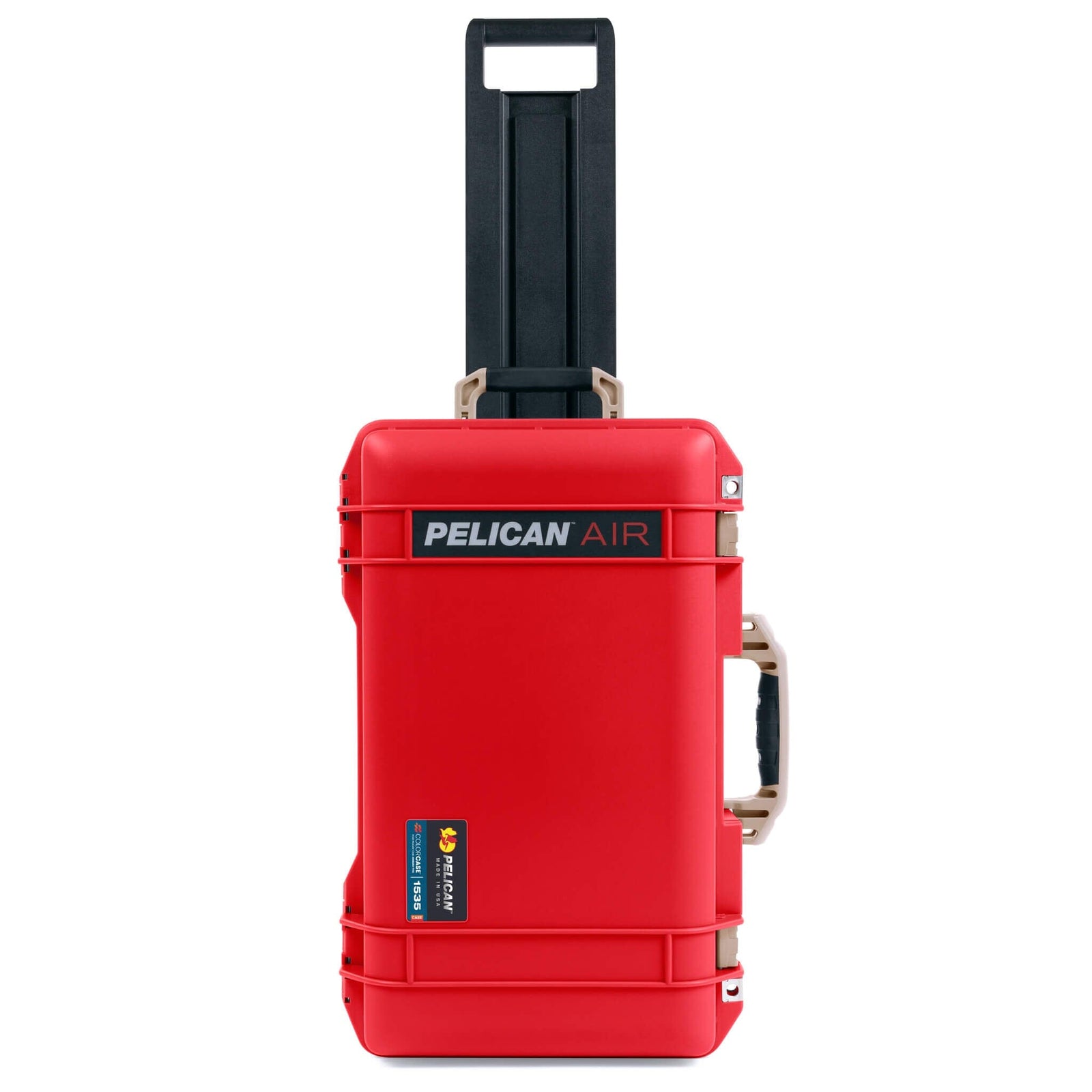 Pelican 1535 Air Case, Red with Desert Tan Handles, Latches & Trolley ColorCase 