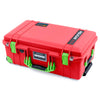 Pelican 1535 Air Case, Red with Lime Green Handles, Latches & Trolley ColorCase