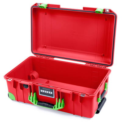 Pelican 1535 Air Case, Red with Lime Green Handles, Latches & Trolley None (Case Only) ColorCase 015350-0000-320-300-300