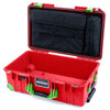 Pelican 1535 Air Case, Red with Lime Green Handles, Latches & Trolley Computer Pouch Only ColorCase 015350-0200-320-300-300