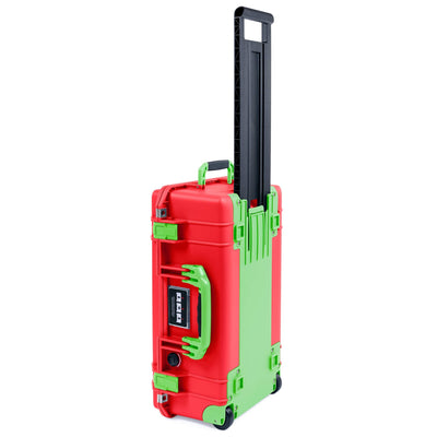 Pelican 1535 Air Case, Red with Lime Green Handles, Latches & Trolley ColorCase