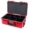 Pelican 1535 Air Case, Red with OD Green Handles & Latches TrekPak Divider System with Convolute Lid Foam ColorCase 015350-0020-320-131