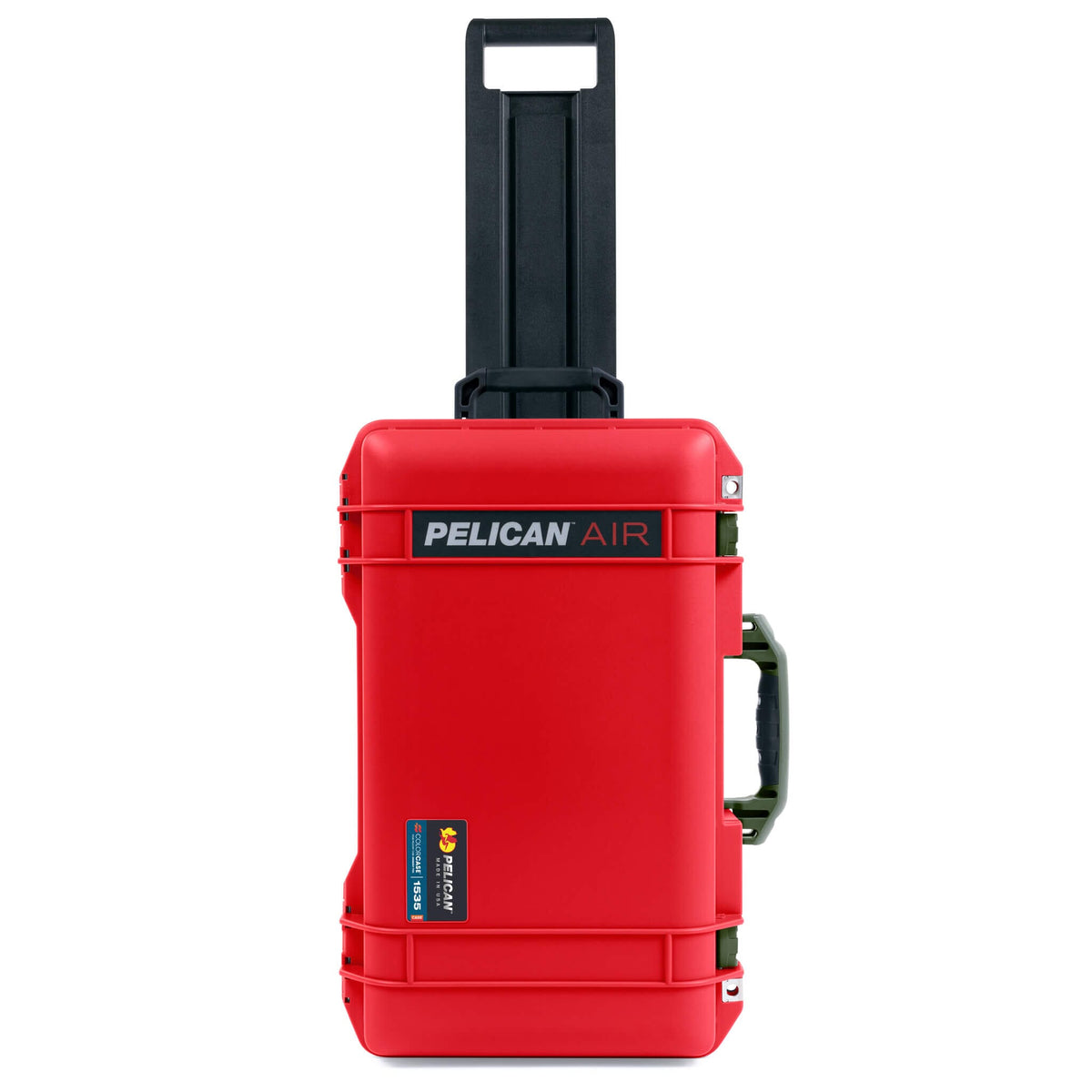 Pelican 1535 Air Case, Red with OD Green Handles &amp; Latches ColorCase 