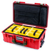 Pelican 1535 Air Case, Red with OD Green Handles & Latches Yellow Padded Microfiber Dividers with Computer Pouch ColorCase 015350-0210-320-131