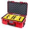 Pelican 1535 Air Case, Red with OD Green Handles & Latches Yellow Padded Microfiber Dividers with Convolute Lid Foam ColorCase 015350-0010-320-131