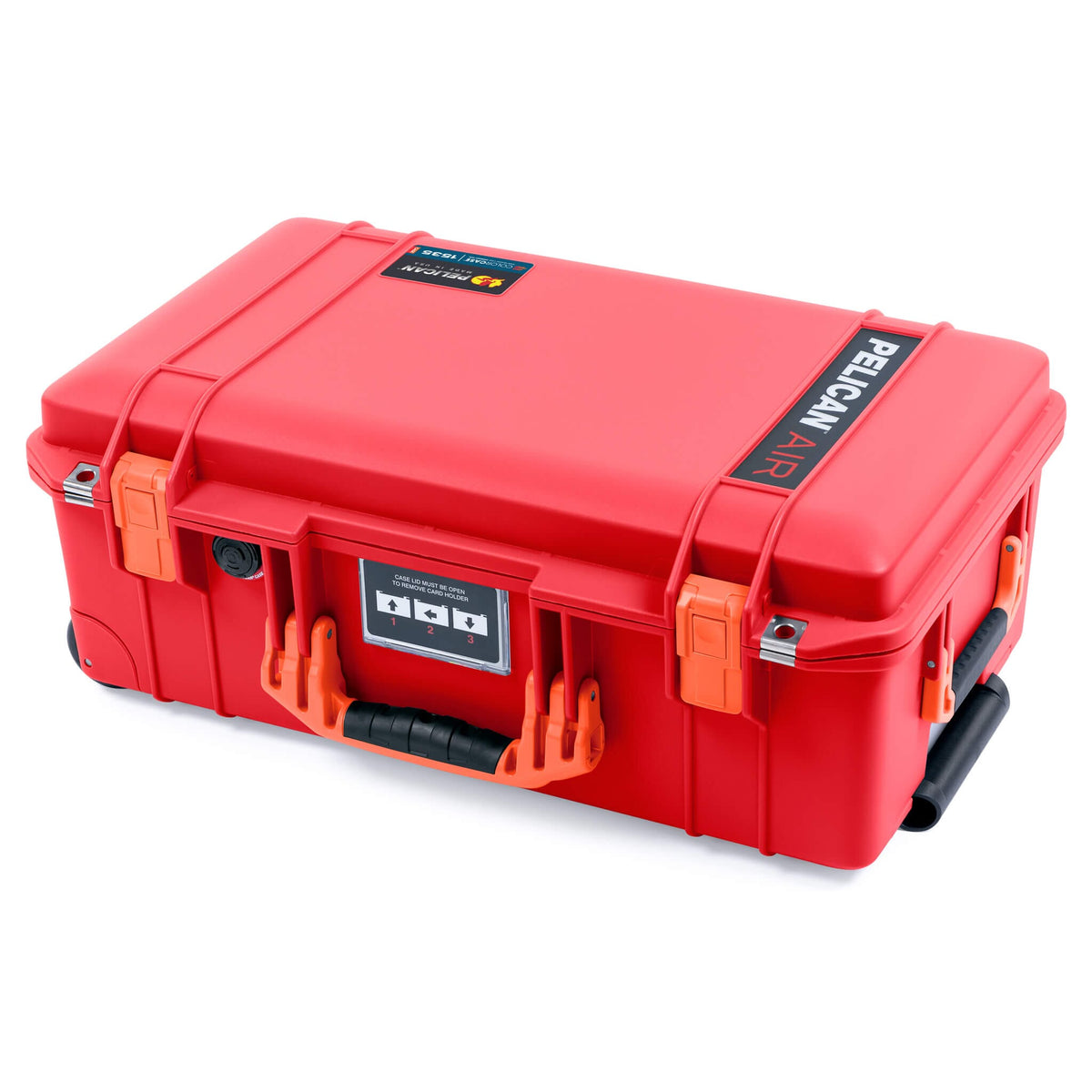 Pelican 1535 Air Case, Red with Orange Handles &amp; Push-Button Latches ColorCase 
