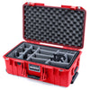 Pelican 1535 Air Case, Red Gray Padded Microfiber Dividers with Convolute Lid Foam ColorCase 015350-0070-320-321