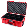 Pelican 1535 Air Case, Red TrekPak Divider System with Convolute Lid Foam ColorCase 015350-0020-320-321