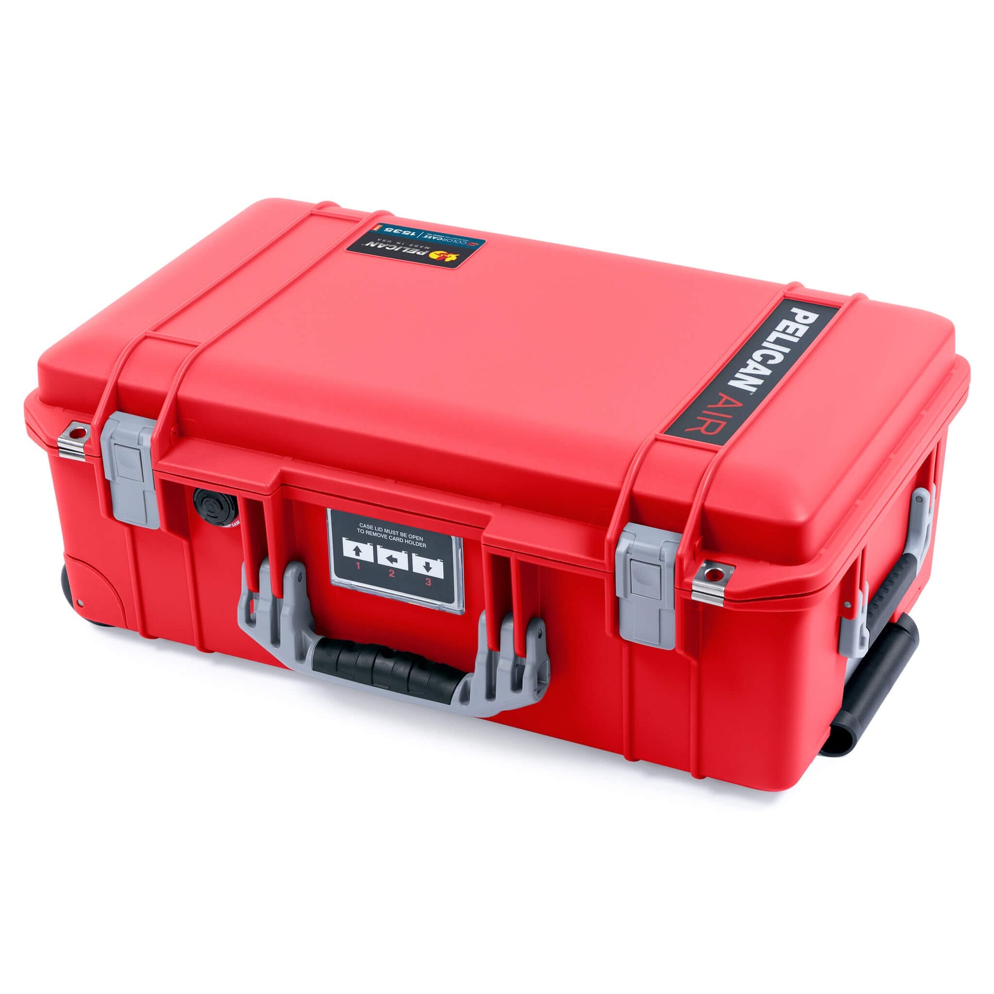 Pelican 1535 Air Case, Red with Silver Handles & Push-Button Latches ColorCase 
