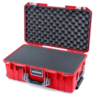 Pelican 1535 Air Case, Red with Silver Handles & Push-Button Latches Pick & Pluck Foam with Convolute Lid Foam ColorCase 015350-0001-320-181