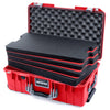 Pelican 1535 Air Case, Red with Silver Handles & Push-Button Latches Custom Tool Kit (4 Foam Inserts with Convolute Lid Foam) ColorCase 015350-0060-320-181