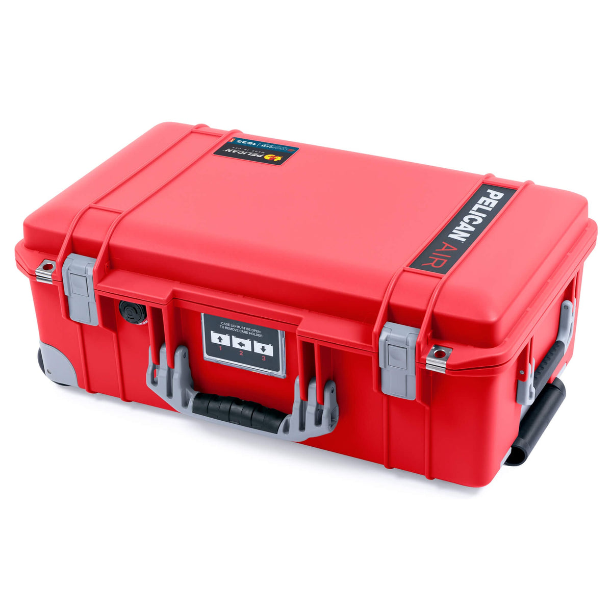 Pelican 1535 Air Case, Red with Silver Handles, Push-Button Latches &amp; Trolley ColorCase 