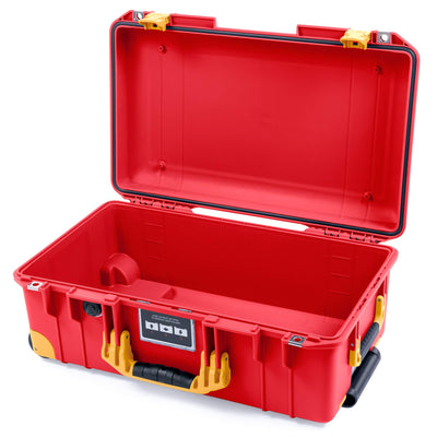 Pelican 1535 Air Case, Red with Yellow Handles, Push-Button Latches & Trolley None (Case Only) ColorCase 015350-0000-320-241-240