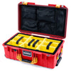 Pelican 1535 Air Case, Red with Yellow Handles & Push-Button Latches Yellow Padded Microfiber Dividers with Mesh Lid Organizer ColorCase 015350-0110-320-241