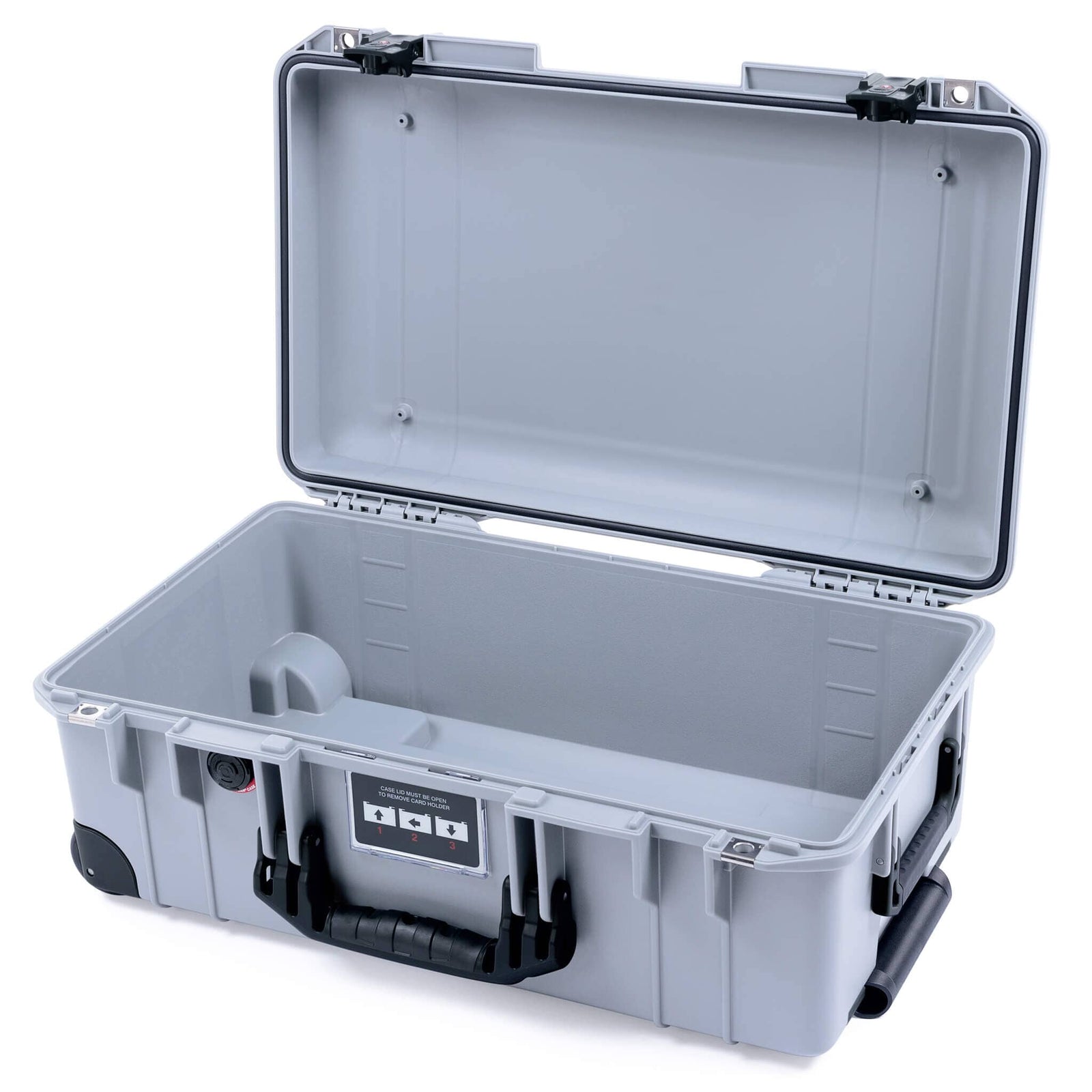 Pelican 1535 Air Case, Silver with Black Handles, TSA Locking Latches & Trolley None (Case Only) ColorCase 015350-0000-180-L10-110