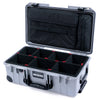Pelican 1535 Air Case, Silver with Black Handles, TSA Locking Latches & Trolley TrekPak Divider System with Laptop Computer Lid Pouch ColorCase 015350-0220-180-L10-110