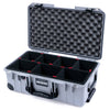 Pelican 1535 Air Case, Silver with Black Handles, TSA Locking Latches & Trolley TrekPak Divider System with Convoluted Lid Foam ColorCase 015350-0020-180-L10-110