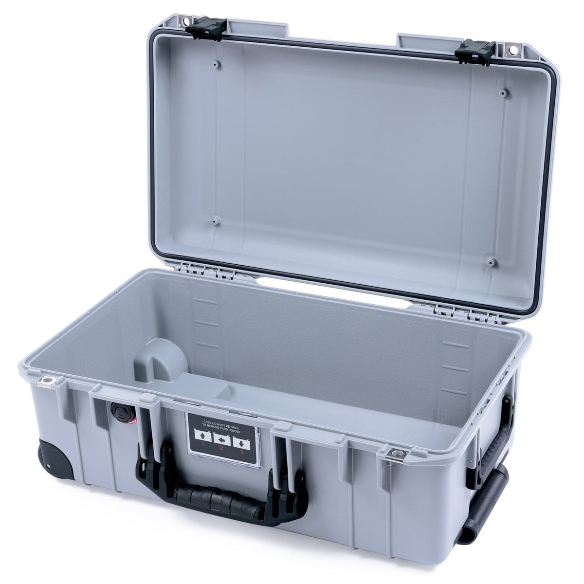 Pelican 1535 Air Case, Silver with Black Handles, Latches &amp; Trolley None (Case Only) ColorCase 015350-0000-180-111-110