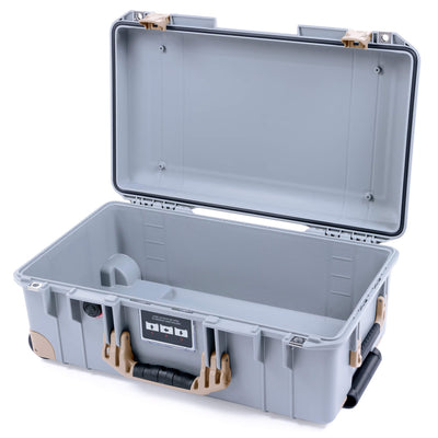 Pelican 1535 Air Case, Silver with Desert Tan Handles, Latches & Trolley None (Case Only) ColorCase 015350-0000-180-311-310