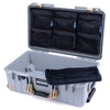 Pelican 1535 Air Case, Silver with Desert Tan Handles, Latches & Trolley 7-Piece Removable Mesh Pouches Only ColorCase 015350-0700-180-311-310