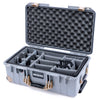 Pelican 1535 Air Case, Silver with Desert Tan Handles, Latches & Trolley Gray Padded Microfiber Dividers with Convoluted Lid Foam ColorCase 015350-0070-180-311-310