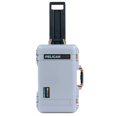 Pelican 1535 Air Case, Silver with Desert Tan Handles, Latches & Trolley ColorCase