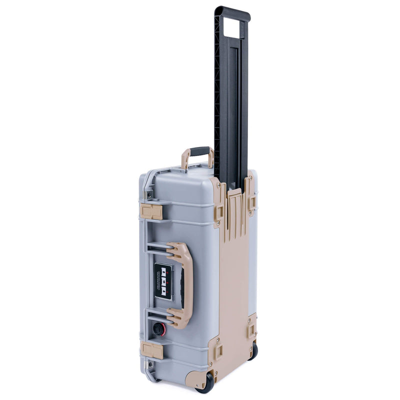 Pelican 1535 Air Case, Silver with Desert Tan Handles, Latches & Trolley ColorCase 