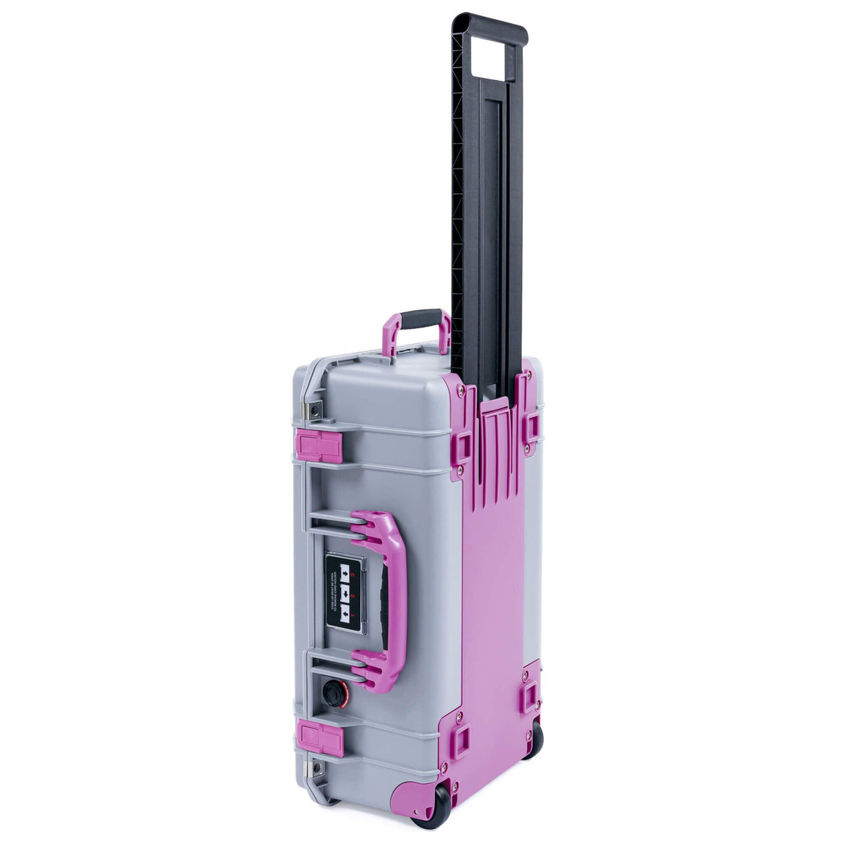Pelican 1535 Air Case, Silver with Magenta Handles, Latches &amp; Trolley ColorCase 