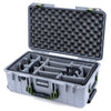 Pelican 1535 Air Case, Silver with OD Green Handles & Latches Gray Padded Microfiber Dividers with Convoluted Lid Foam ColorCase 015350-0070-180-131