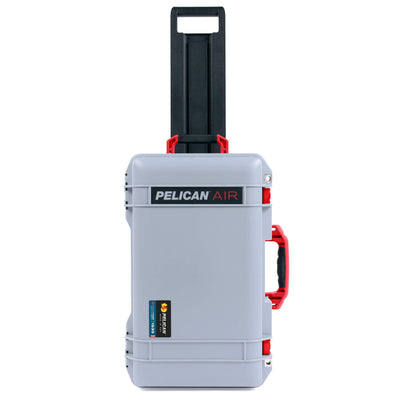 Pelican 1535 Air Case, Silver with Red Handles, Latches & Trolley ColorCase