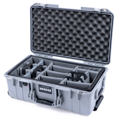 Pelican 1535 Air Case, Silver Gray Padded Microfiber Dividers with Convoluted Lid Foam ColorCase 015350-0070-180-181