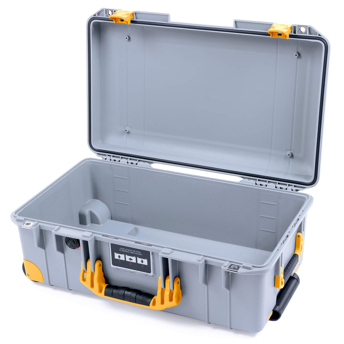 Pelican 1535 Air Case, Silver with Yellow Handles, Latches &amp; Trolley None (Case Only) ColorCase 015350-0000-180-241-240
