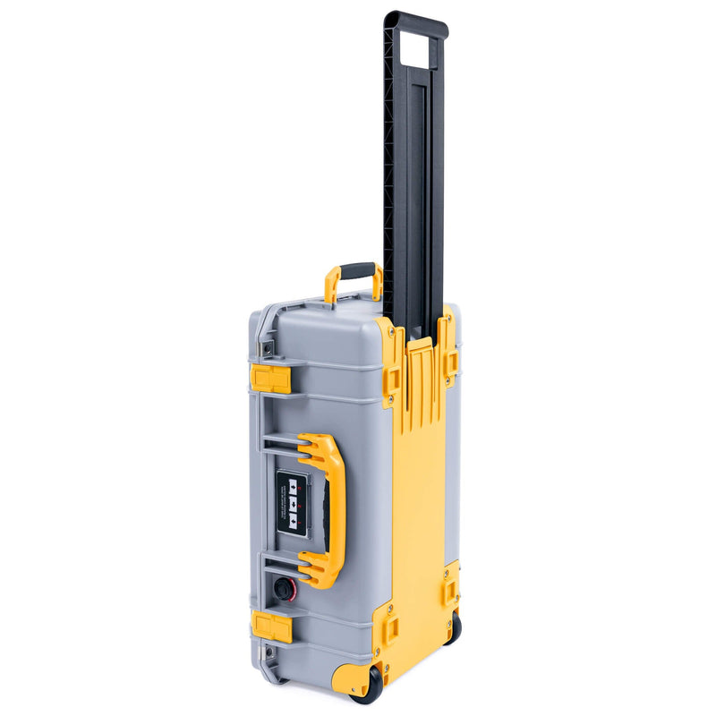 Pelican 1535 Air Case, Silver with Yellow Handles, Latches & Trolley ColorCase 