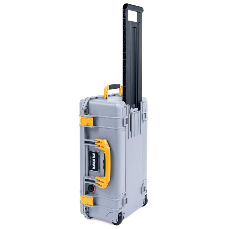Pelican 1535 Air Case, Silver with Yellow Handles & Latches ColorCase 