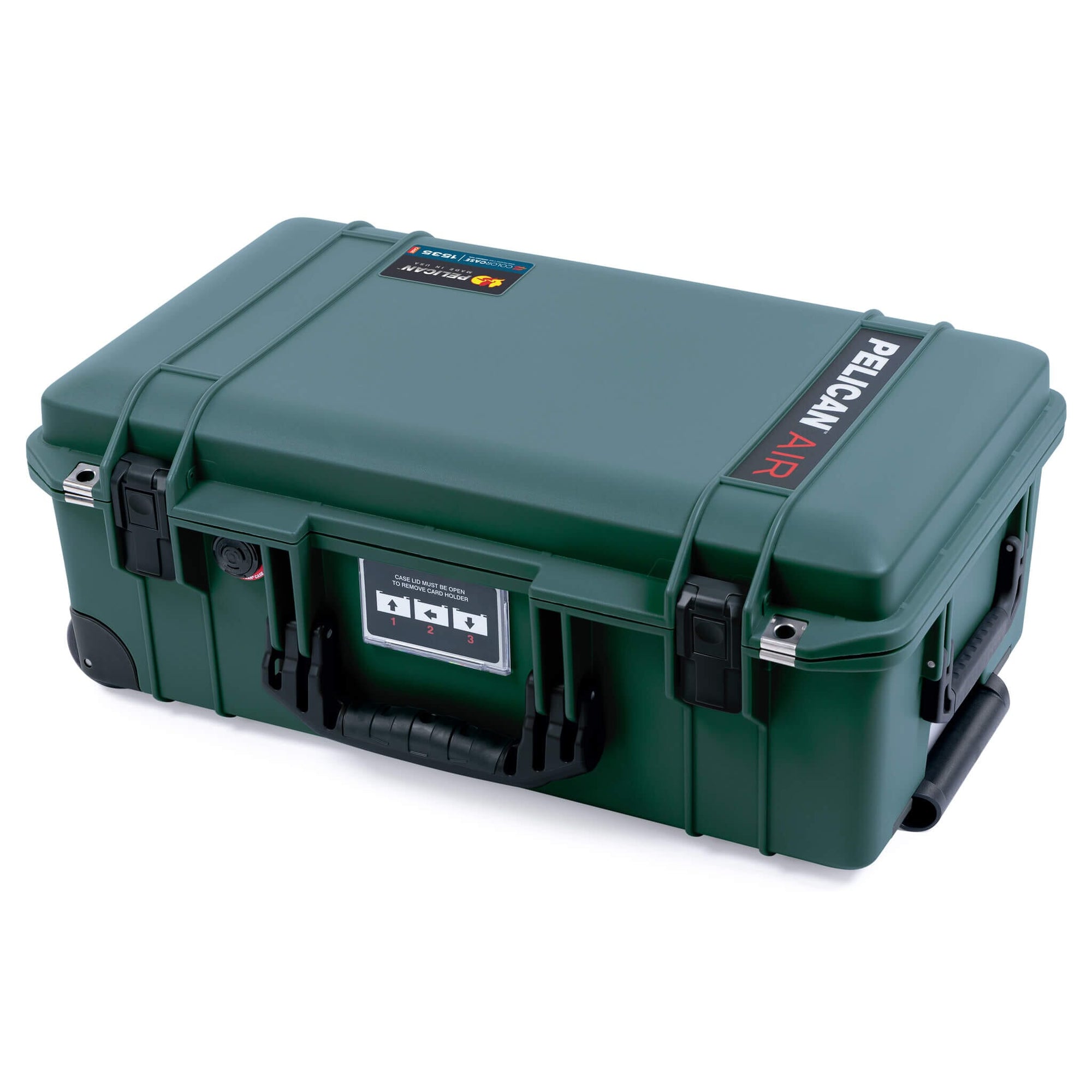 Pelican 1535 Air Case, Trekking Green with Black Handles & Push-Button Latches ColorCase 