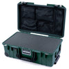 Pelican 1535 Air Case, Trekking Green with Black Handles & Push-Button Latches Pick & Pluck Foam with Mesh Lid Organizer ColorCase 015350-0101-138-110-110