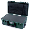 Pelican 1535 Air Case, Trekking Green with TSA Locking Latches & Keys Pick & Pluck Foam with Computer Pouch ColorCase 015350-0201-138-L10-110