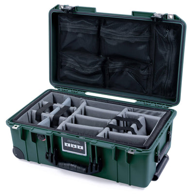 Pelican 1535 Air Case, Trekking Green with TSA Locking Latches & Keys Gray Padded Microfiber Dividers with Mesh Lid Organizer ColorCase 015350-0170-138-L10-110