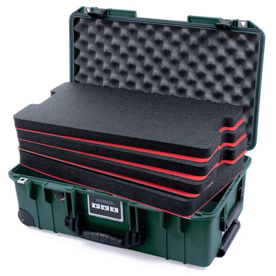 Pelican 1535 Air Case, Trekking Green with Black Handles & Push-Button Latches Custom Tool Kit (4 Foam Inserts with Convolute Lid Foam) ColorCase 015350-0060-138-110-110