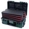 Pelican 1535 Air Case, Trekking Green with Black Handles & Push-Button Latches Custom Tool Kit (4 Foam Inserts with Mesh Lid Organizer) ColorCase 015350-0160-138-110-110