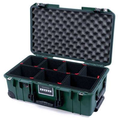 Pelican 1535 Air Case, Trekking Green with Black Handles & Push-Button Latches TrekPak Divider System with Convolute Lid Foam ColorCase 015350-0020-138-110-110