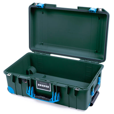 Pelican 1535 Air Case, Trekking Green with Blue Handles, Push-Button Latches & Trolley None (Case Only) ColorCase 015350-0000-138-320-320